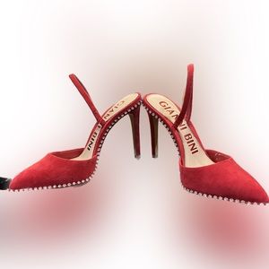Gianni Bini red rhinestones heals